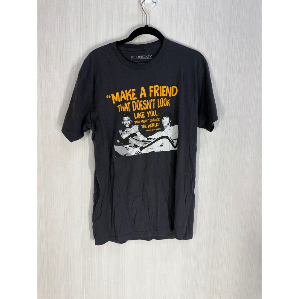 Iconomy Kareem Abdul-Jabbar Bruce Lee Graphic T-Shirt Black Mens Large